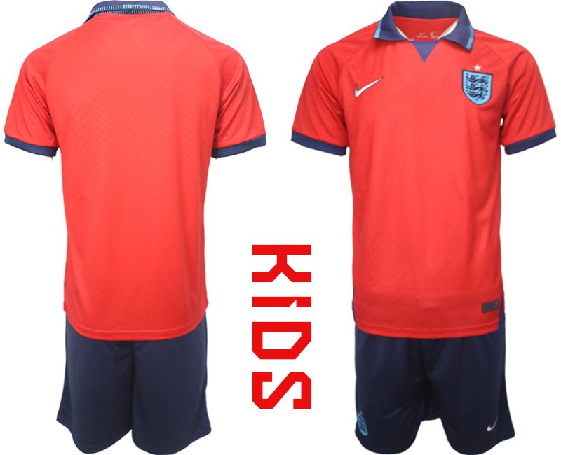 Youth 2022 World Cup National Team England away blank red Soccer Jersey->youth soccer jersey->Youth Jersey
